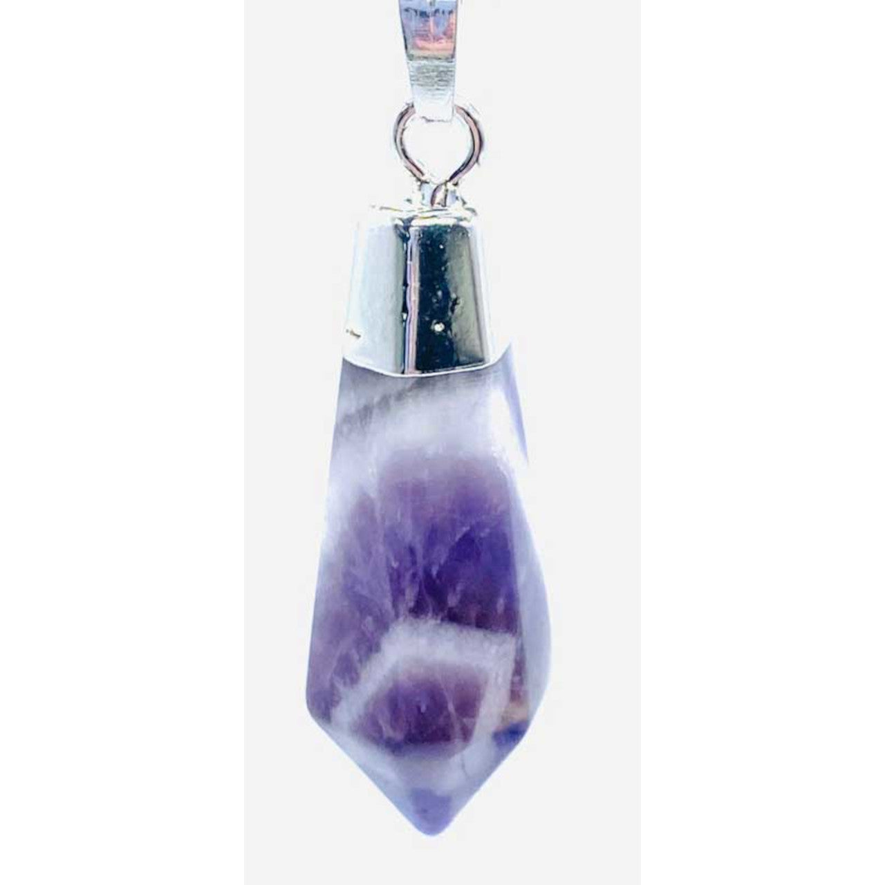 Chevron Amethyst diamond shape pendant jewelry