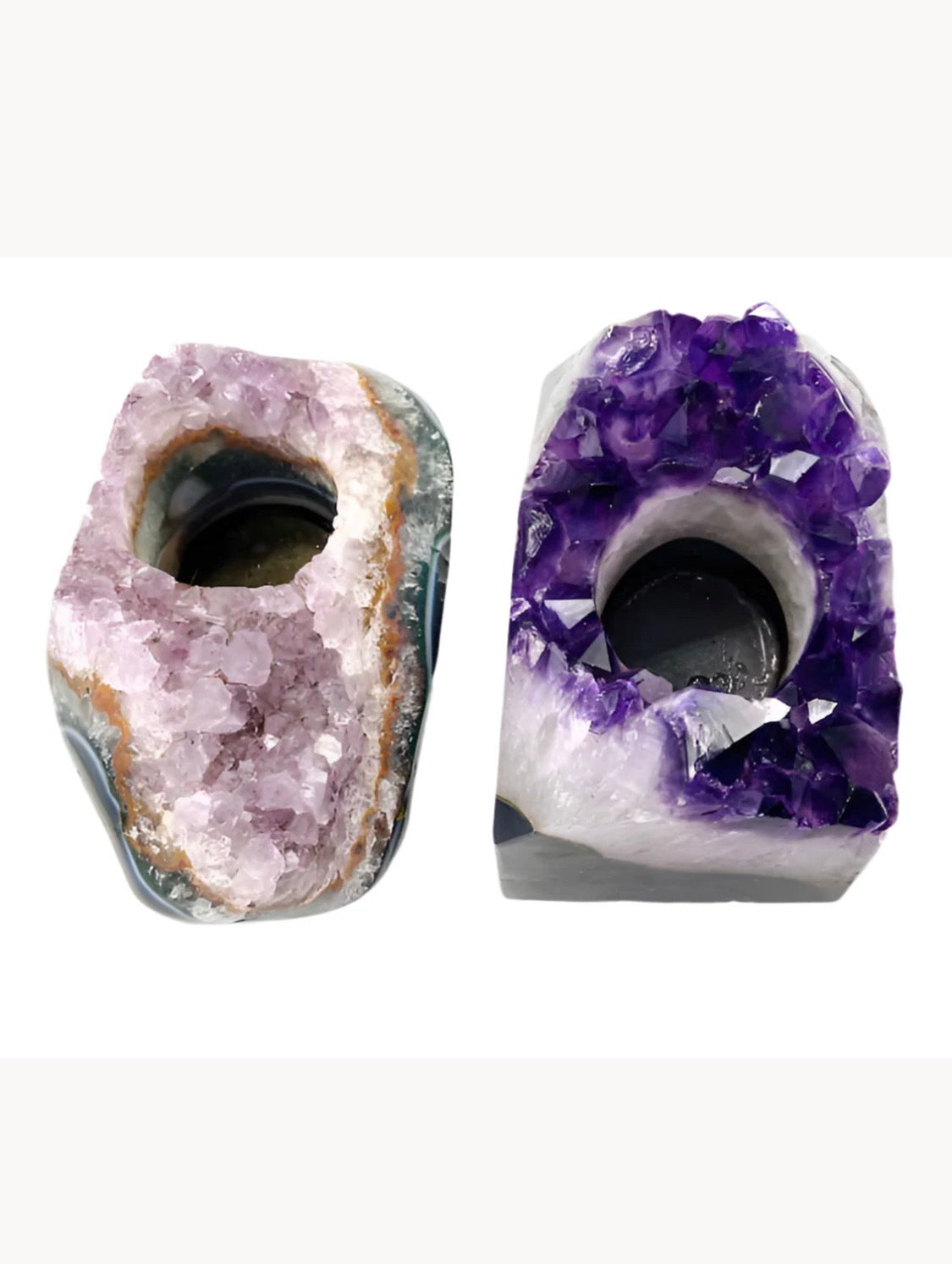 Large Amethyst Tealight Candle Holders crystal