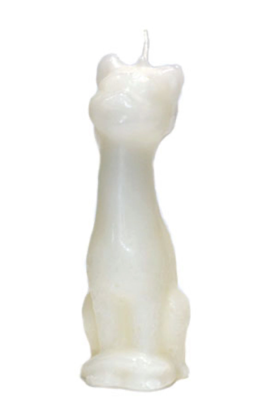 White Cat Egyptian Goddess Candle 5.5” candle