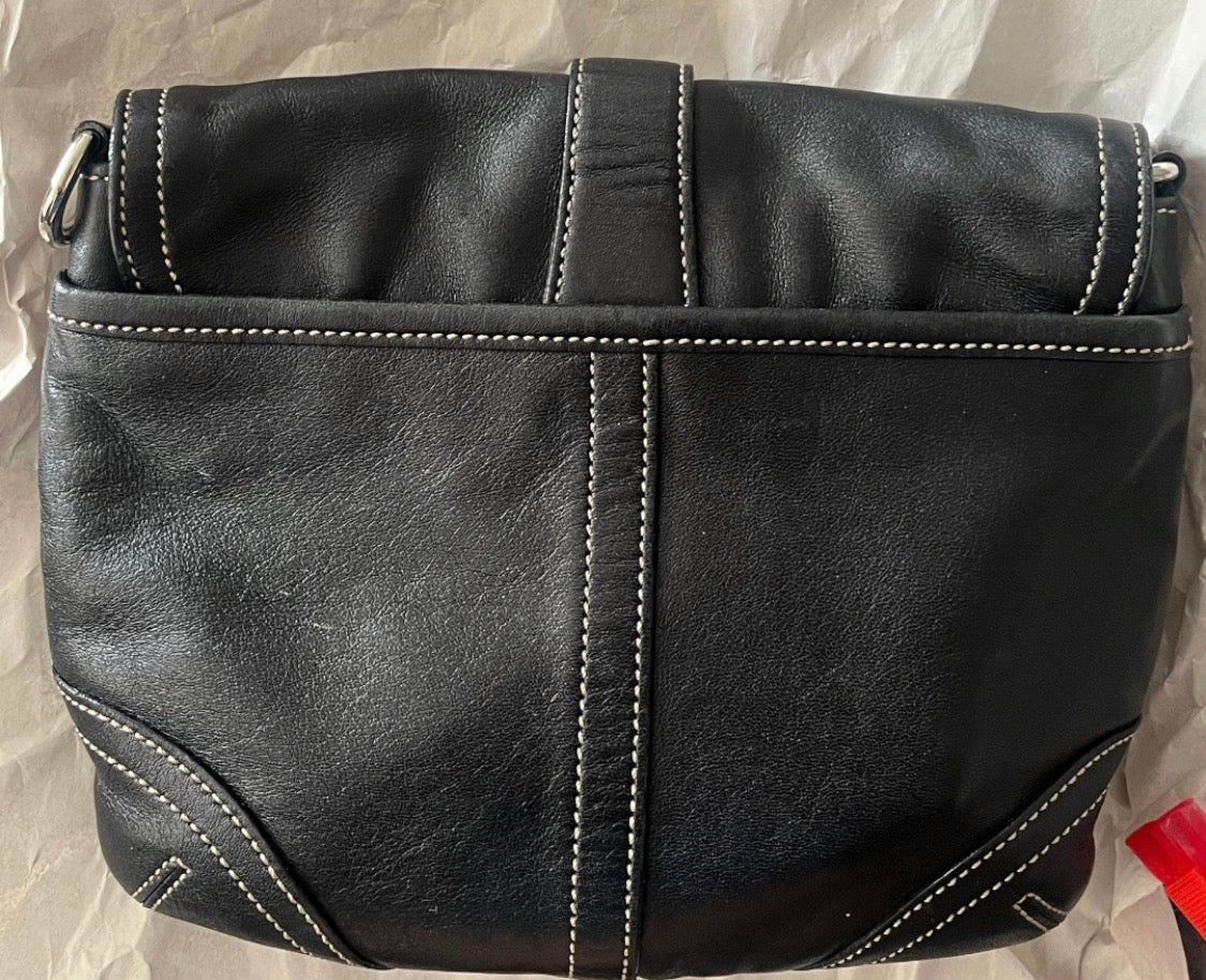 Vintage Coach SoHo Black Leather Crossbody Bag #7843 - Everyday Chic Handbag Sophie's Attic Shop