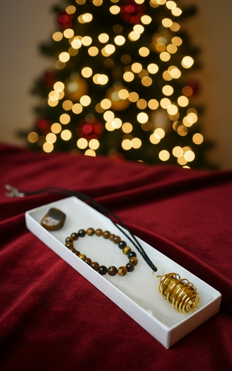 Tiger Eye Bracelet, Necklace, Tumbled Stone Gift Set - Last one! jewelry Sophie's Attic