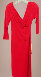 Vintage Sutton Studio Ruby Red Midi Wrap Dress Size 6P NWT - 2000s Dress Sophie's Attic Shop