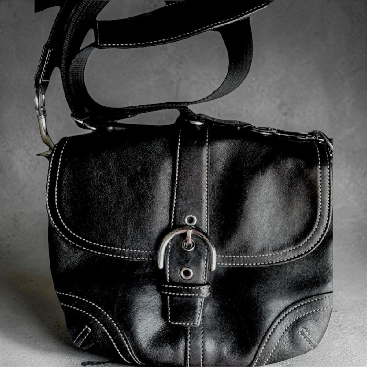 Vintage Coach SoHo Black Leather Crossbody Bag #7843 - Everyday Chic