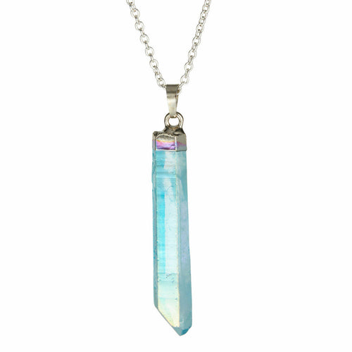 Aqua Aura Quartz Crystal Pendants Set of 3 - Angelic Peace & Healing crystal Sophie's Attic Shop