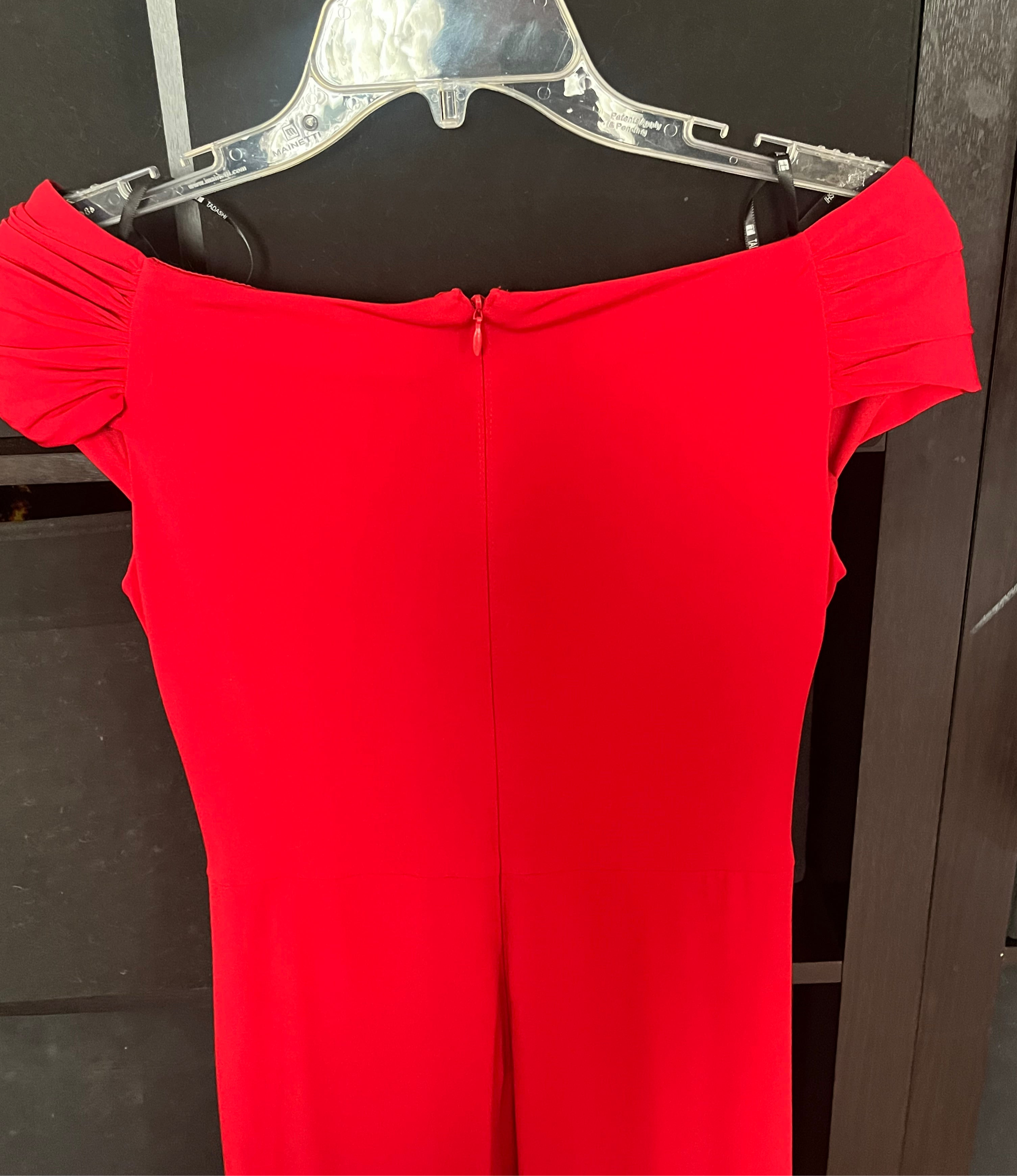Vintage Tadashi Red Ruched Cocktail Dress Size Small NWT - 2000s Dress Sophie's Attic Shop