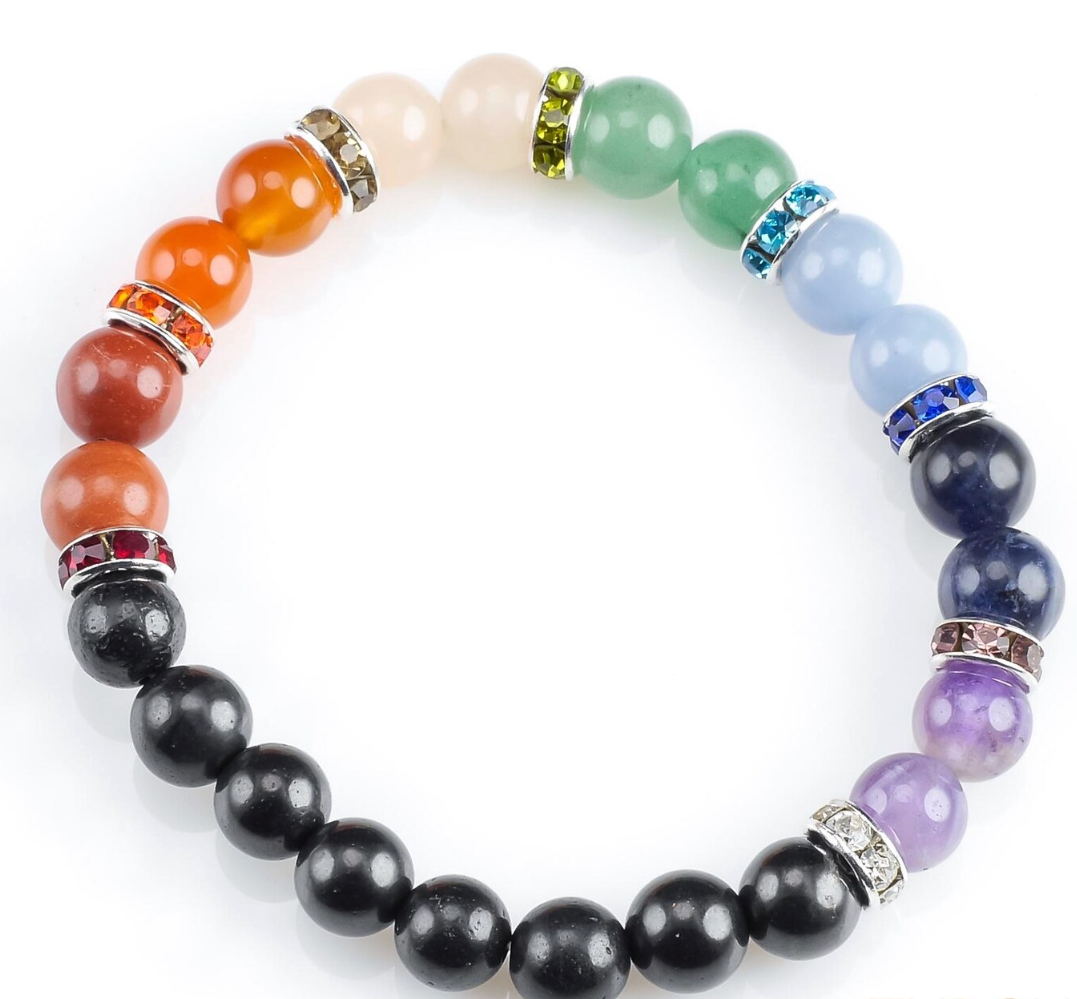 7 Chakra and Shungite Bracelet bracelet Sophie's Attic