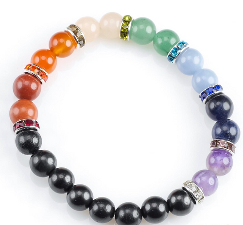7 Chakra and Shungite Bracelet bracelet Sophie's Attic