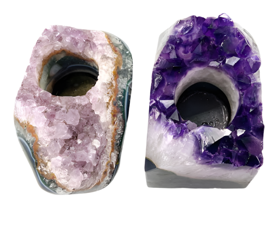 Large Amethyst Tealight Candle Holders crystal by Sophie's Attic