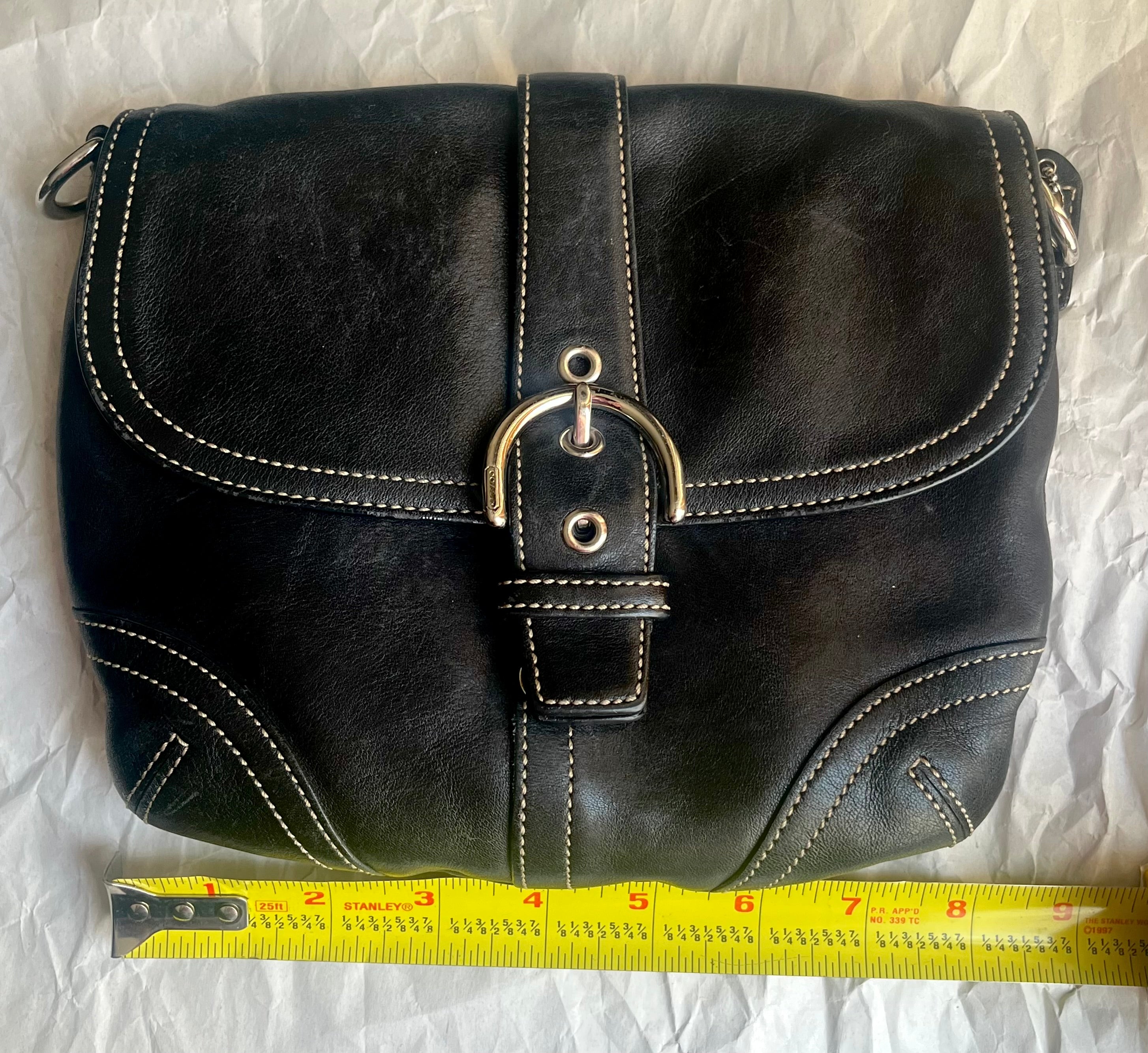 Vintage Coach SoHo Black Leather Crossbody Bag #7843 - Everyday Chic Handbag Sophie's Attic Shop