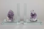 Amethyst Crystal Glass Bookends Set of 2 - Protection & Calm Decor decor Sophie's Attic Shop