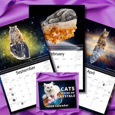 2026 Cats Riding on Crystals Calendar Calendar Sophie's Attic