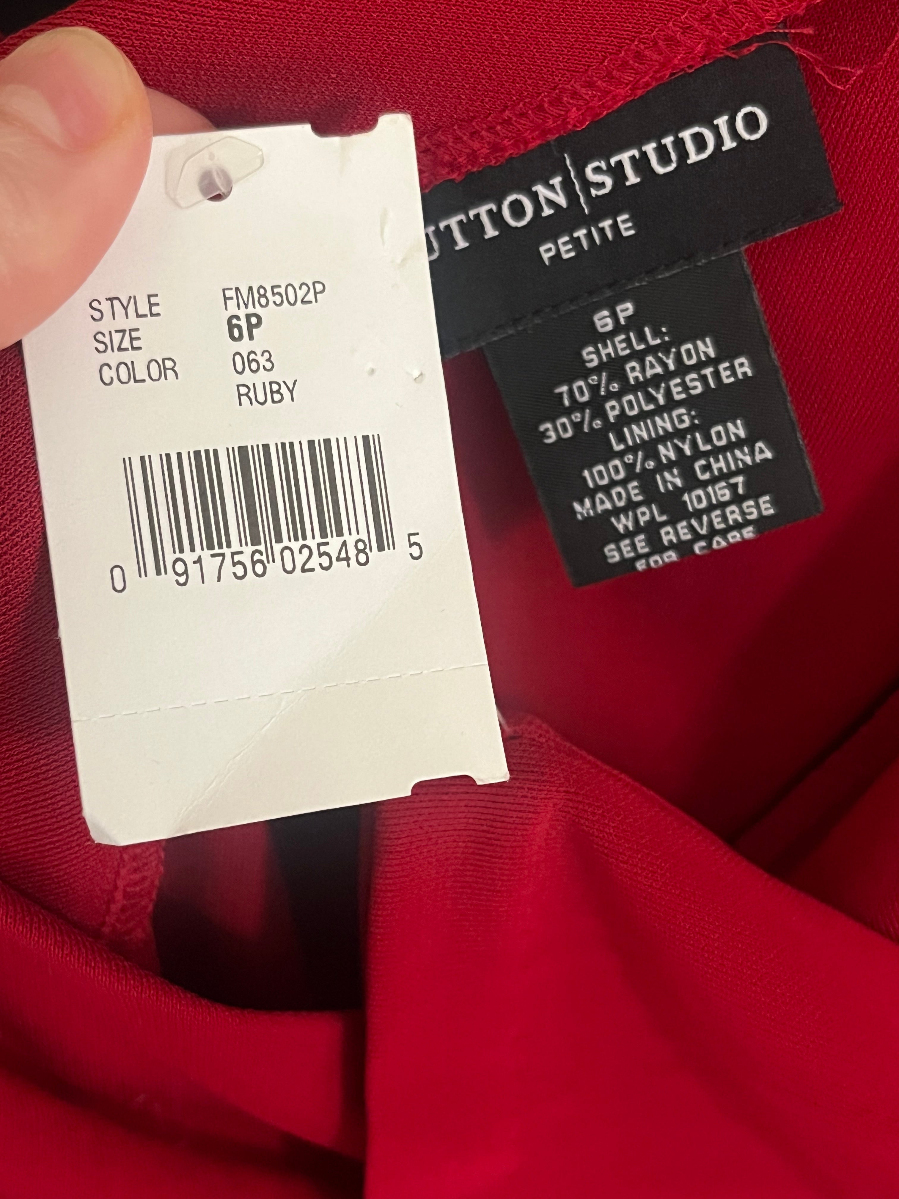 Vintage Sutton Studio Ruby Red Midi Wrap Dress Size 6P NWT - 2000s Dress Sophie's Attic Shop