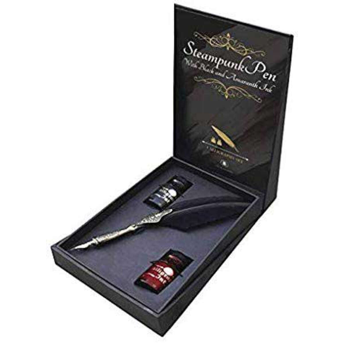 Steampunk Pen With Black & Amaranth Ink Calligraphy Set pen Sophie's Attic