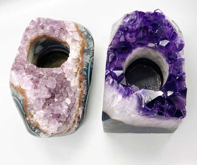 Large Amethyst Tealight Candle Holders crystal by Sophie's Attic