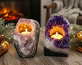 Large Amethyst Tealight Candle Holders- LAST SET crystal Sophie's Attic