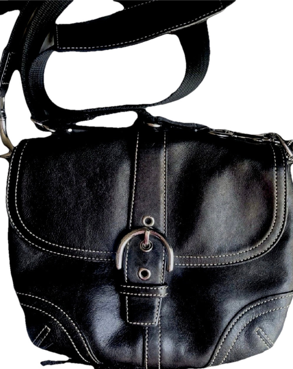 Vintage Coach SoHo Black Leather Crossbody Bag #7843 - Everyday Chic Handbag Sophie's Attic Shop