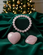 Rose Quartz Crystal Gift Set with Beaded Bracelet, Polished Heart and Tumbled Stone jewelry Sophie's Attic