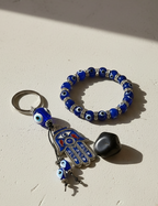Evil Eye Gift Set with 8mm Bracelet, Keychain and Black Aventurine Tumbled Stone jewelry Sophie's Attic