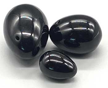 Black Obsidian Yoni Egg Set of 3 - Protection & Feminine Grounding Loose stones Sophie's Attic