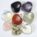 Mixed Crystal Heart Pendants Bulk Set of 50 - Healing Stone Jewelry Supply Loose stones Sophie's Attic