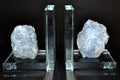 Blue Calcite Crystal Glass Bookends Set of 2 - Calming Home Decor decor Sophie's Attic Shop