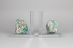 Fluorite Crystal Glass Bookends Set of 2 - Focus, Clarity & Protection decor Sophie's Attic Shop