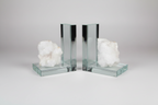 Clear Quartz Crystal Glass Bookends Set of 2 - Clarity & Amplifying decor Sophie's Attic Shop