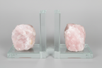 Rose Quartz Crystal Glass Bookends Set of 2 - Love & Heart Healing decor Sophie's Attic Shop