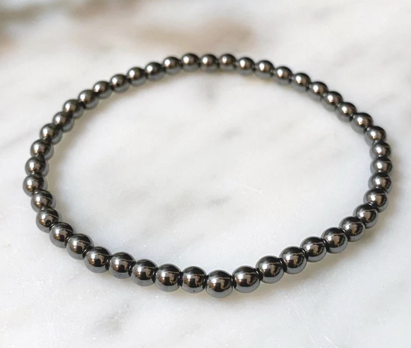 Hematite Natural Stone Bracelet 4mm jewelry Sophie's Attic