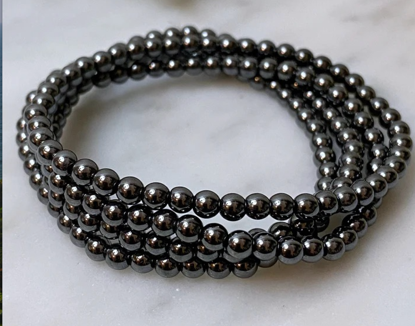 Hematite Natural Stone Bracelet 4mm jewelry Sophie's Attic