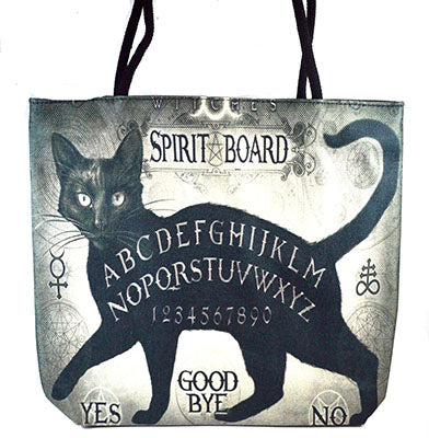 Black Cat Spirit Board Jute Tote Bag 17x17" - Witchy Gift Bag Bag Sophie's Attic
