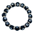 Evil Eye Black 8mm Beaded Bracelet - Protection Symbol with Spacers jewelry Sophie's Attic