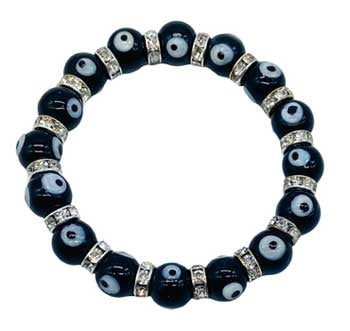 Evil Eye Black Bracelet 8mm jewelry by Sophie's Attic
