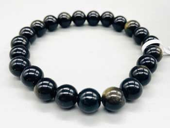 Obsidian Goldsheen Bracelet 8mm jewelry by Sophie's Attic
