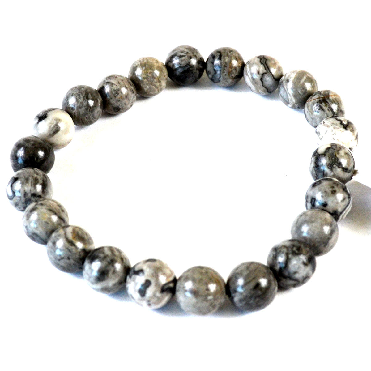 Map Stone Jasper 8mm Beaded Bracelet bracelet Sophie's Attic