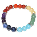 7 Chakra Balancing Bracelet with Silver Flower Spacers bracelet Sophie's Attic