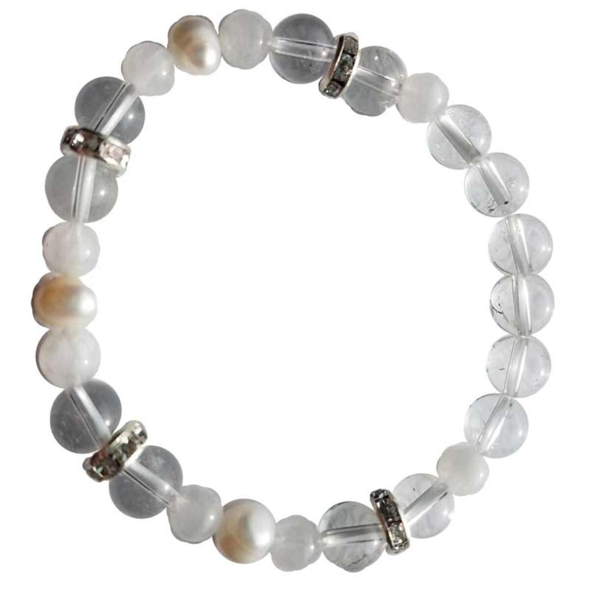 Quartz, Rainbow Moonstone Pearl Bracelet jewelry Sophie's Attic