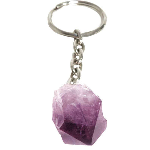 Amethyst Crystal Point Keychain - Calm, Clarity & Protection keychain Sophie's Attic Shop