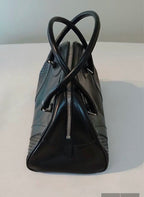 Vintage 2000 Prada Black Calfskin Leather Bowling Bag - Authentic Bag Sophie's Attic