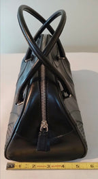 Vintage 2000 Prada Black Calfskin Leather Bowling Bag - Authentic Bag Sophie's Attic
