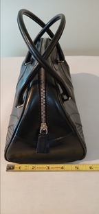 Vintage 2000 Prada Black Leather Bowling Handbag | Y2K Luxury