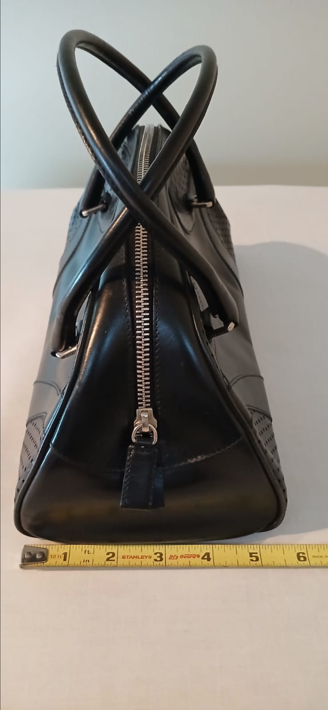 Vintage 2000 Prada Black Leather Bowling Handbag | Y2K Luxury
