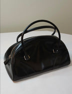 Vintage 2000 Prada Black Calfskin Leather Bowling Bag - Authentic Bag Sophie's Attic