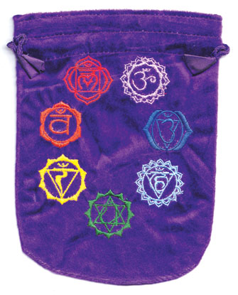 Purple 7 Chakra Velveteen Gift Bag - 6" x 8" pouch Sophie's Attic Shop