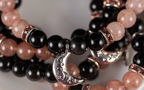 Rainbow Obsidian and Strawberry Quartz Moon Bracelet bracelet Sophie's Attic