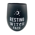 Resting Witch Face 16oz Matte Black Drinking Glass - Witchy Kitchen Decor drinkware Sophie's Attic