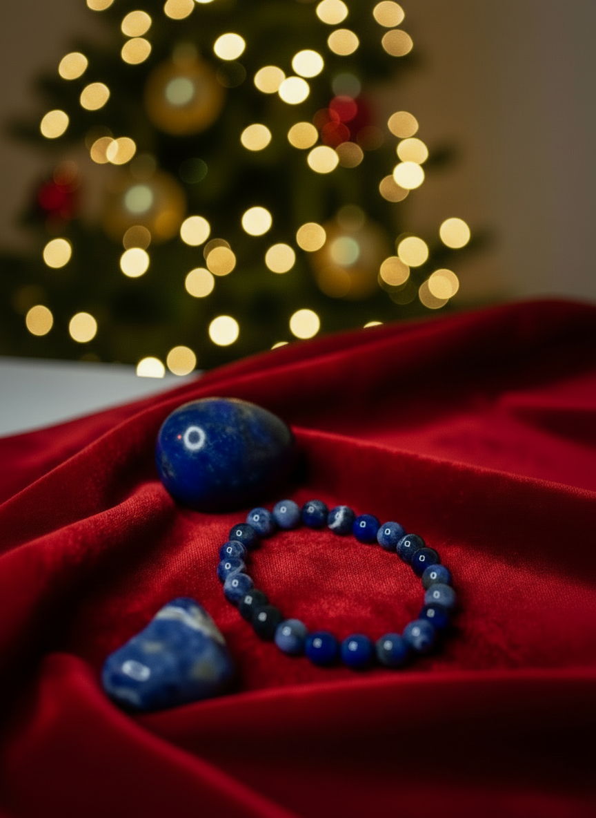Sodalite Gift Set with Beaded Bracelet, 2” Egg and Tumbled Stone jewelry Sophie's Attic