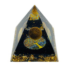 Moon Orgonite Pyramid with a Tiger Eye Orb crystal Sophie's Attic