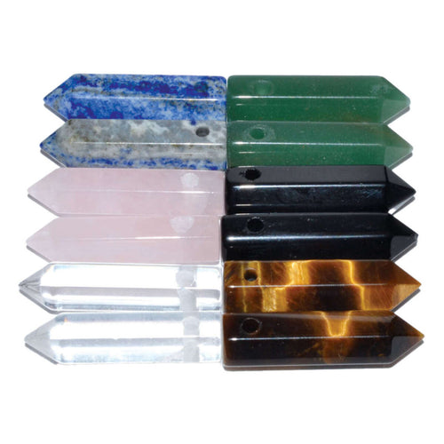 Assorted Crystal Points for Jewelry Making Set of 12 - Mixed Gemstone Pendants beads Sophie's Attic