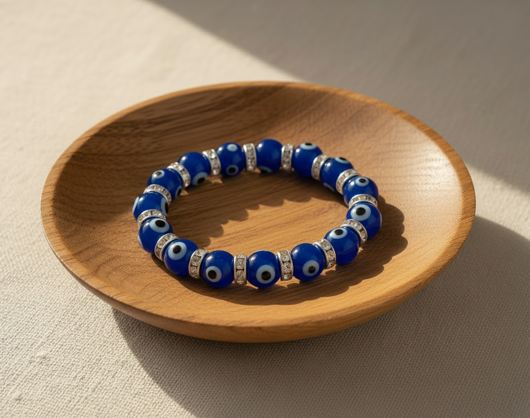 Evil Eye 8mm Classic Blue Beaded Bracelet - Protection & Good Luck jewelry Sophie's Attic